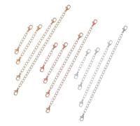 Healifty 12 Pcs Jewelry Extender Chains with Lengths in Gold Silver Rose Gold for Necklace and Bracelet DIY Making Strong and Functional Extension Links for Accessories