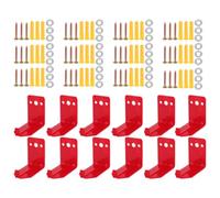 Healifty 12 Sets Heavy Duty Fire Extinguisher Mount Wall Bracket Metal Holder with High Visibility Red Finish and Easy Installation, Supports to 40 Lbs for Homes and Commercial Use