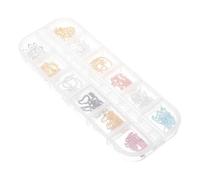 Healifty 12 Styles Mini Metal Nail Art Chains Box Set, Small DIY Jewelry Chains for Manicure, Silver and Gold Tone Nail Decorations for Party and Festival Accessories Random Color