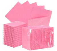 Healifty 125pcs Dental Bibs, Pink Disposable Aprons for Adults, 18 x 13.2 inches Disposable Dentist Bibs, 3 Ply Waterproof, Tattoo Bibs for Nail Tables, Dental Pads, Mats, and Paper Sheets
