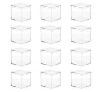 Healifty 12pcs Acrylic Storage Containers Multi-purpose Sturdy Snack Storage Boxes with Lids Portable Candy and Chocolate Organiser for Home and Travel
