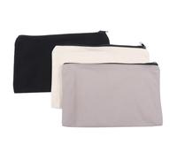 Healifty 12pcs Canvas Makeup Bags with Zipper Pencil Cases Multifunctional Cosmetic Storage Pouches Washable DIY Designable Black Travel Makeup Pouch