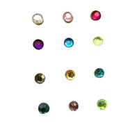 Healifty 12pcs Colorful Acrylic Magnetic Wine Glass Markers Crystal Drink Identifiers for Parties Events Home Bars Reusable Easy to Apply Food Grade Safe