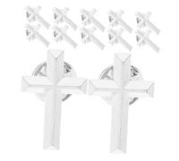 Healifty 12pcs Cross Shape Brooch Hat Jewelry Unique Zinc Alloy Well Crafted Versatile DIY Accessory for Bags and Accessories Enhances The Overall Look Silver