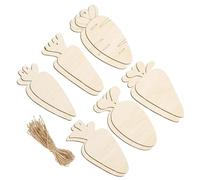 Healifty 12pcs DIY Blank Wooden Carrot Cutouts Set, Unfinished Wood Carrot Pendants for Easter Crafts and Party Decorations, Natural Wood Tags for Creative Woodcraft Projects