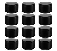 Healifty 12Pcs DIY Candle Tin Round Metal Candle Container Empty Canning Storage Jars Pots with Lid for Candle Making Jewelry Jam Lotion Travel Tins Party Favors Black
