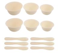 Healifty 12pcs DIY Face Mask Mixing Tool Set with Reusable Tpe Bowls and Spatulas, Versatile Mixing Solution for Home and Professional Spa Settings, Elegant Beige Beauty Salon Supplies