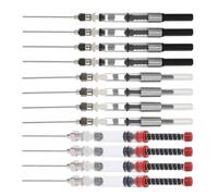 Healifty 12pcs Fountain Pen Ink Syringe Absorber Set with Spring Converter, Red Silver Black Colors, Refillable Ink Filler Tool for Writing and Office Use