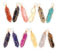 Healifty 12pcs Hexagonal Decor DIY Pendant Copper Stone Necklace Charms Adorable Accessory Dangling Decorations Easy to Operate for Necklaces DIY Crafting Assorted style