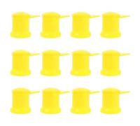 Healifty 12Pcs Loose Wheel Lug Nut Indicators 33Mm Wheel Nut Markers for Commercial Trucks Enclosed Trailers and Semi Trucks High Visibility Yellow Caps for Quick Safety Checks