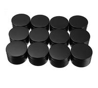 Healifty 12PCS Metal Candle Tins Empty Candle Jars Candle Making Tin Aluminum Tin Jar for Candle Making Cosmetic Empty Refillable Box (Black)