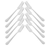 Healifty 12pcs Mini Stainless Steel Fruit Forks for Restaurant Dessert Appetizers Small Cake and Salad Serving Forks with Sleek Modern Design Easy-Clean Tea and Cocktail Picks