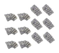 Healifty 12pcs Miniature Stone Steps for Micro Landscape Decor Mini Garden Accessories with Straight Curved Resin Stairs Lightweight Dollhouse Ornament for Creative DIY Terrarium and Fairy
