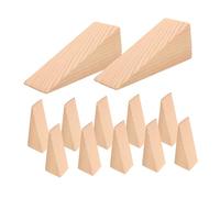 Healifty 12pcs Triangle Wooden Door Wedges Non Slip Hardwood Door Stoppers with Textured Grip for Chair Caning Carpentry DIY Projects Home Office Construction Wood Blocks