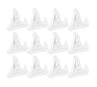 Healifty 12pcs White Plastic Coin Rack Badge Holder Display Stand Stable Display and Easy to Store Features for Coins and Business Cards on Curio Cabinets and Mantles