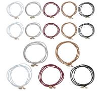 Healifty 15 Pcs Metal Hair Ties Set with Stylish Metal, Multi-Layer Elastic Ponytail Holders for Women, Sturdy Hair Bands in Blue, Black, Burgundy, Grey, and Khaki for Daily Use