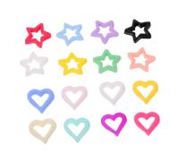 Healifty 150pcs Colorful Resin Heart and Star Nail Charms Secure Fit Nail Gems for Women Manicure Craft Supplies Creative Multi Shapes Jewelry Decorations