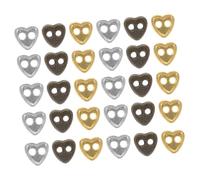 Healifty 150Pcs Mini Heart Buttons for DIY Doll Clothes Wear-Resistant Crafting Accessories in Gold Silver Bronze Creative Sewing Supplies for Handmade Doll Clothing