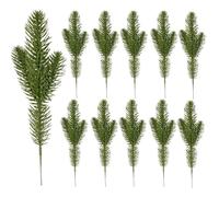 Healifty 15pcs Artificial Pine Needle Branches Greenery Stems for Home Decorations Xmas Pine Sprigs DIY Craft Supplies Fake Leaves Arrangement Accessories