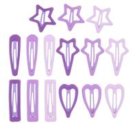 Healifty 15pcs Metal Snap Hair Clips Set for, Including Five-Pointed Star, Heart, Teardrop, Rectangle, and Four-Pointed Star Shapes, Small Barrettes for Thick Hair and Everyday Styling
