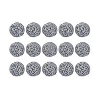 Healifty 15pcs Wicker Rattan Ball Decorative Orbs Vase Fillers Christmas Tree Ball Ornaments Wedding Party Hanging Decorations (Light Grey 5cm)