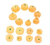 Healifty 16pcs Luminous Mini Pumpkins for Halloween Crafts and DIY Decor Compact Fake Fruit Home Decor for Small Spaces Fairy Garden and Micro Landscaping Vase Fillers Festive Glow for