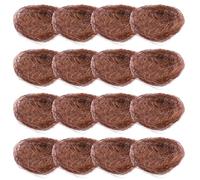 Healifty 16pcs Simulated Small Bird Nests Decorative Dinner Plate Props Natural Brown Color Micro Landscape Ornaments for Easter Decoration and Photography