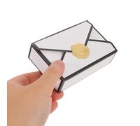 Healifty 16pcs Vintage Rose Wax Seal Candy Present Boxes Treat Paper Snack Container White Envelope Shaped Paper Boxes with Sturdy Material Protecting Sweets and Jewelry for Holiday