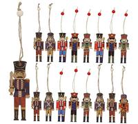 Healifty 18Pcs Nutcracker Ornaments Cute Hanging Christmas Decorations Soldier Pendants for Tree and Home Decor for Holiday Festivities