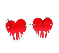 Healifty 1Pc Chic Heart Shaped Tears Sunglasses Unique Decorative Eyeglasses for Parties Funny Novelty Stylish Rimless Design for Valentine Day and Holiday Celebrations