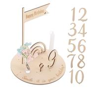 Healifty 1set Milestone Discs Wooden Monthly Photo Props for Newborns Unique DIY Growth Tracker Birthday Sign for Celebrating Monthly Announcements and Creating Lasting Memories