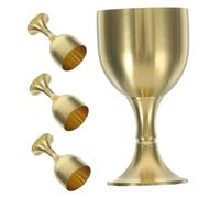Healifty 1set Vintage Solid Copper Chalice Communion Cups with High Footed Design Decorative Goblets for Church Rituals Small Retro Holy Grail Goblets Height 4pcs