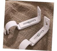 Healifty 2 Pair White Curtain Pole Brackets for Rods Sturdy Drapery Rod Holders with Simple Design Easy to Install Wall Mount Curtain Rack for Home Decor