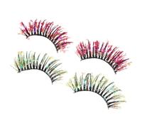 Healifty 2 Pairs D False Eyelashes with Rhinestones and Sequins, Dramatic Sparkle Lashes for Special Events and Parties, Lightweight Artificial Fiber with Secure Fit for Exaggerated