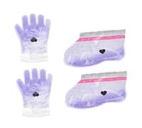 Healifty 2 Pairs Lavender Paraffin Wax Hand and Feet Covers Non-woven Hand Wax Therapy for Moisturizing and Nourishing Skin Professional Gloves for Home Care