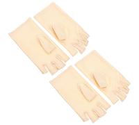 Healifty 2 Pairs Lightweight Fingerless Cycling Gloves for Summer Use, Breathable Spandex and Ice Silk Material Anti-uv Protection, Wear-resistant and Suitable for Outdoor Sports and Riding