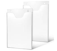 Healifty 2 Pcs Acrylic Wall Mounted Document Holder White for Files