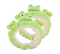 Healifty 2 Pcs Flannel Frog Headbands for Skin Care and Makeup, Soft and Comfortable Cute Headbands for Washing Face, Theme Party Accessories for Women and Girls