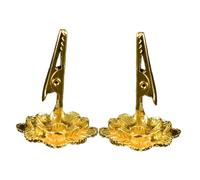 Healifty 2 Pcs Gold Plated Lotus Incense Holder Set Decorative Clip Rack for Aromatherapy Meditation and Home for Study Bedroom and