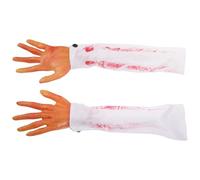 Healifty 2 Pcs Halloween Fake Blood Hands Scary Faux Bloody Arm Hands Props Simulation Bloody Artificial Arms for Halloween Party Decorations and Pranks