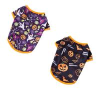 Healifty 2 Pcs Halloween Pet Costume Cosplay Clothes Creative Unique Look Cotton Chest Circumference 12.60inch Back Length 8.66inch Festive Atmosphere Halloween Party Dog Small Pet Garment