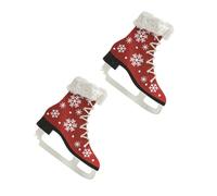 Healifty 2 Pcs Hanging Decoration Ornament Skate-shaped Wood Portable Manually Arranged Very Light for Xmas Party Styles