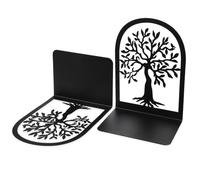 Healifty 2 Pcs Heavy Duty Metal Book Ends Sturdy Wear-resistant Book Holders for Shelves and Desks Space-saving Bookshelf Organizer for Office Home Library Classroom Use