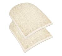 Healifty 2 Pcs Loofah Shower Gloves Body Scrubber Glove Comfortable Exfoliating Cotton Fabric Simple Delicate Design for Adult Women Bathing