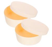 Healifty 2 Pcs Round Wood Case Small Storage Box Made of Thicken Wood Board for Letter Writing and Office Use with DIY Printing Feature in White Color