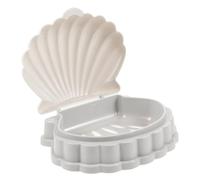 Healifty 2 Pcs Sea Shell Soap Trays PP Plastic Soap Dishes with Smooth Edges for Bathroom Countertops Space Saving Design