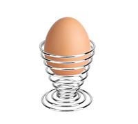 Healifty 2 Pcs Stainless Steel Egg Cup Mini Spring Wire Egg Holder for Kitchen Dining Room Restaurant Use Flexible Non Stick Reusable