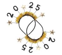 Healifty 2 Pcs Year Star Headbands Festive Headwear for Christmas Holiday Parties Comfortable Fit for Celebrations for Year and Birthday Events Versatile Gold Party Accessories