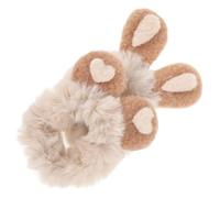 Healifty 2 Pieces Plush Bunny Ear Hair Ties White Long and Short Ear Ponytail Holders Soft Hair Scrunchy Ropes Cute Decorative for Daily and Party Use