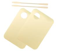 Healifty 2 Set Acrylic Makeup Mixing Palette and Spatula Kit for Foundation Eyeshadow Nail Art Lightweight Portable Cosmetic Tray with Smooth Surface for Pigment Blending and Easy Cleaning